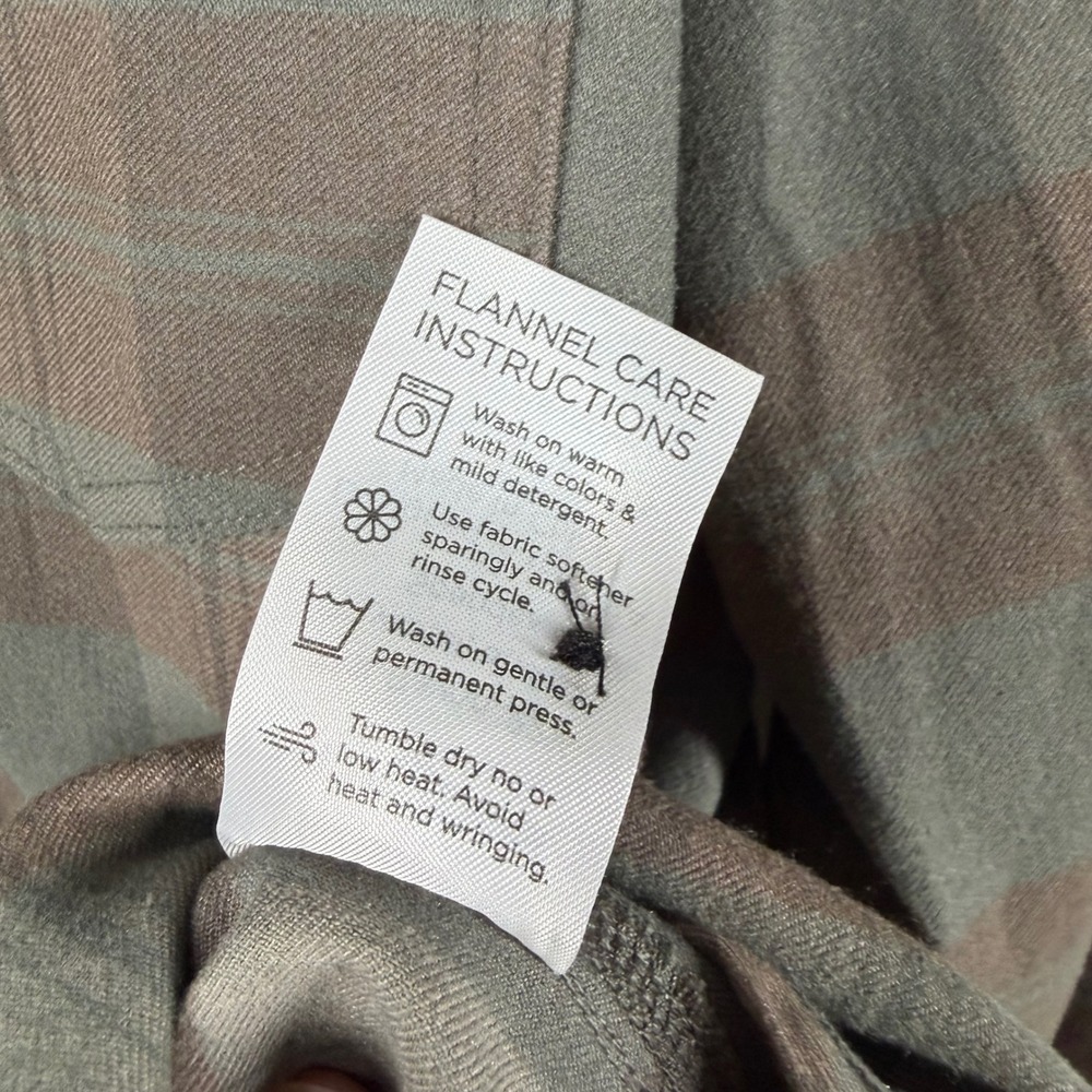 MTN OPS Mens Pinyon Tri Blend Premium Flannel Shirt Sz L Sage Plaid Long Sleeve - Picture 3 of 16